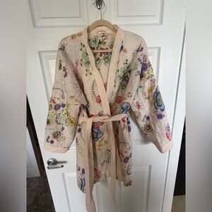 Anthropologie Lilka Floral quilted Women's Kimono robe